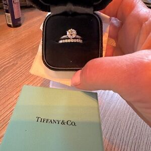 Tiffany Diamond Engagement Ring and wedding band